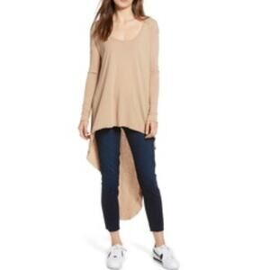 Frank & Eileen Tunic Tee Long Sleeve  Cappuccino SZ M FLAW Lagenlook Sustainable